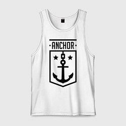 Майка мужская хлопок Anchor Shield, цвет: белый