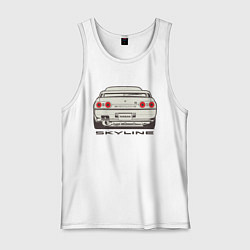 Майка мужская хлопок Nissan Skyline R32, цвет: белый