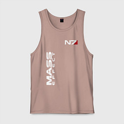 Майка мужская хлопок MASS EFFECT N7, цвет: пыльно-розовый