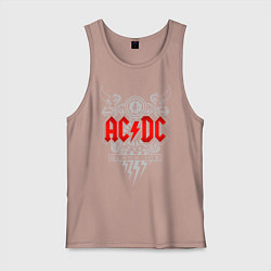 Майка мужская хлопок AC/DC: Black Ice, цвет: пыльно-розовый