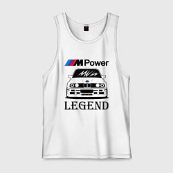 Майка мужская хлопок BMW Power LEGEND, цвет: белый