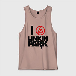 Майка мужская хлопок I love Linkin Park, цвет: пыльно-розовый