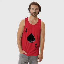 Майка мужская хлопок Пиковый туз, цвет: красный — фото 2