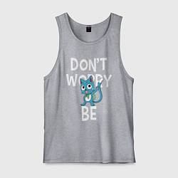 Майка мужская хлопок Dont Worry be Fairy Tail, цвет: меланж