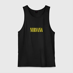 Майка мужская хлопок Nirvana Нирвана Логотип, цвет: черный