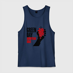 Майка мужская хлопок Green Day: American idiot, цвет: тёмно-синий