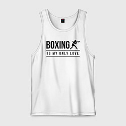 Майка мужская хлопок Boxing life, цвет: белый