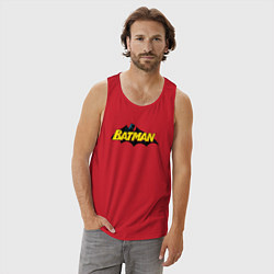 Майка мужская хлопок Batman Logo, цвет: красный — фото 2