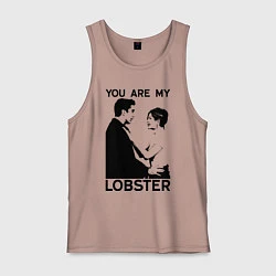 Майка мужская хлопок You are My Lobster, цвет: пыльно-розовый