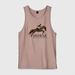 Майка мужская хлопок HORSE RIDING, цвет: пыльно-розовый