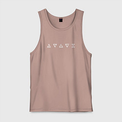 Майка мужская хлопок Знаки, цвет: пыльно-розовый