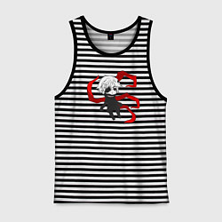 Майка мужская хлопок Токийский гуль, цвет: черная тельняшка