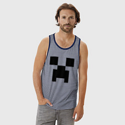 Майка мужская хлопок Minecraft, цвет: синяя тельняшка — фото 2
