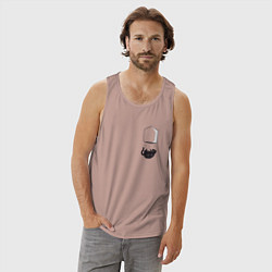 Майка мужская хлопок Кот, цвет: пыльно-розовый — фото 2