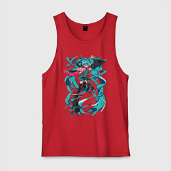 Майка мужская хлопок Hatsune Miku Expo, цвет: красный