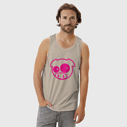 Майка мужская хлопок Subaru Power Pig, цвет: миндальный — фото 2