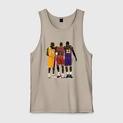 Майка мужская хлопок Kobe, Michael, LeBron, цвет: миндальный