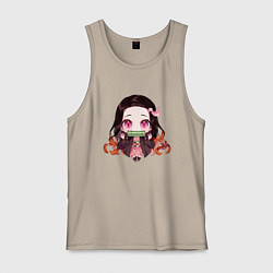 Майка мужская хлопок Незуко Камадо, цвет: миндальный