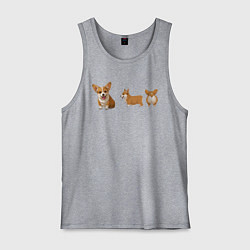 Майка мужская хлопок Корги, цвет: меланж