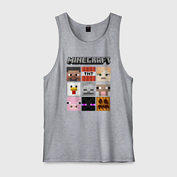 Майка мужская хлопок MINECRAFT, цвет: меланж