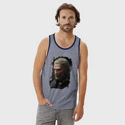 Майка мужская хлопок ВЕДЬМАК, цвет: синяя тельняшка — фото 2