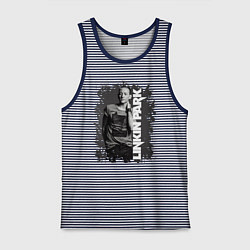 Майка мужская хлопок LINKIN PARK, цвет: синяя тельняшка