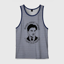 Майка мужская хлопок МАЯКОВСКИЙ, цвет: синяя тельняшка