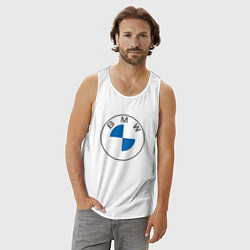 Майка мужская хлопок BMW LOGO 2020, цвет: белый — фото 2