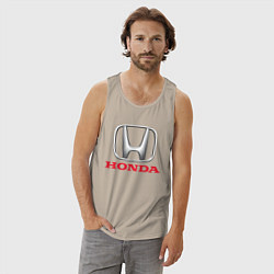 Майка мужская хлопок HONDA, цвет: миндальный — фото 2