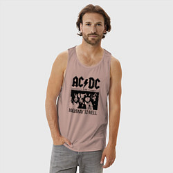 Майка мужская хлопок ACDC highway to hell, цвет: пыльно-розовый — фото 2