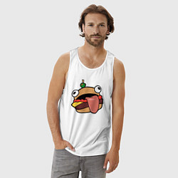 Майка мужская хлопок Fortnite Burger, цвет: белый — фото 2