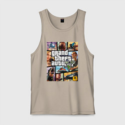 Майка мужская хлопок GTA5, цвет: миндальный