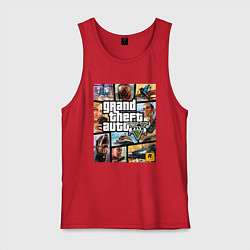 Майка мужская хлопок GTA5, цвет: красный