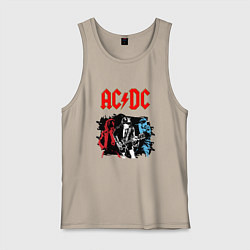 Майка мужская хлопок ACDC, цвет: миндальный