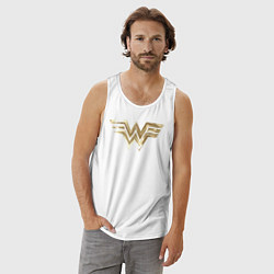 Майка мужская хлопок Wonder Woman logo, цвет: белый — фото 2