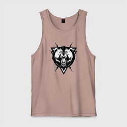 Майка мужская хлопок Медведь, цвет: пыльно-розовый