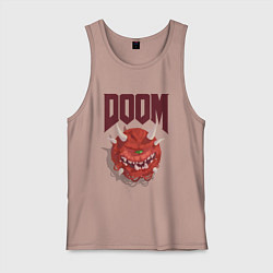 Майка мужская хлопок DOOM, цвет: пыльно-розовый