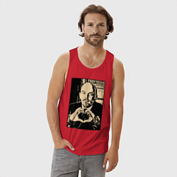 Майка мужская хлопок Ленин Oko, цвет: красный — фото 2