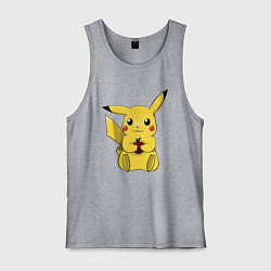 Майка мужская хлопок Пикачу, цвет: меланж