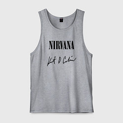 Майка мужская хлопок NIRVANA АВТОГРАФ КУРТА КОБЕЙНА, цвет: меланж