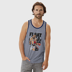 Майка мужская хлопок АЛИ, цвет: синяя тельняшка — фото 2