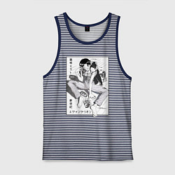 Майка мужская хлопок Мисато Кацураги, цвет: синяя тельняшка