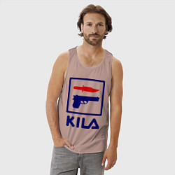Майка мужская хлопок Kila Fila, цвет: пыльно-розовый — фото 2