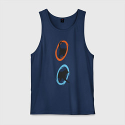 Майка мужская хлопок Portal Cat, цвет: тёмно-синий