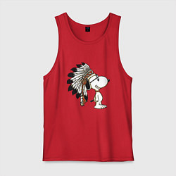 Майка мужская хлопок Snoopy, цвет: красный