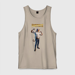 Майка мужская хлопок Meowcles Fortnite 2, цвет: миндальный