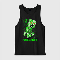 Майка мужская хлопок MINECRAFT CREEPER, цвет: черный