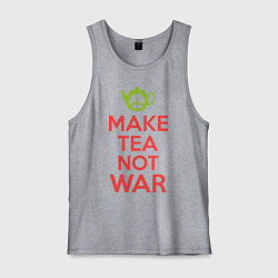 Майка мужская хлопок Make tea not war, цвет: меланж