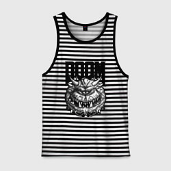 Майка мужская хлопок КАКОДЕМОН DOOM Z, цвет: черная тельняшка