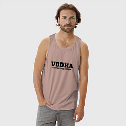 Майка мужская хлопок Vodka connecting people, цвет: пыльно-розовый — фото 2